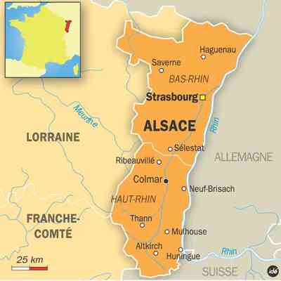 Carte Alsace - villes