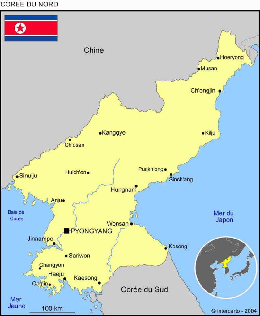Corée du Nord Carte