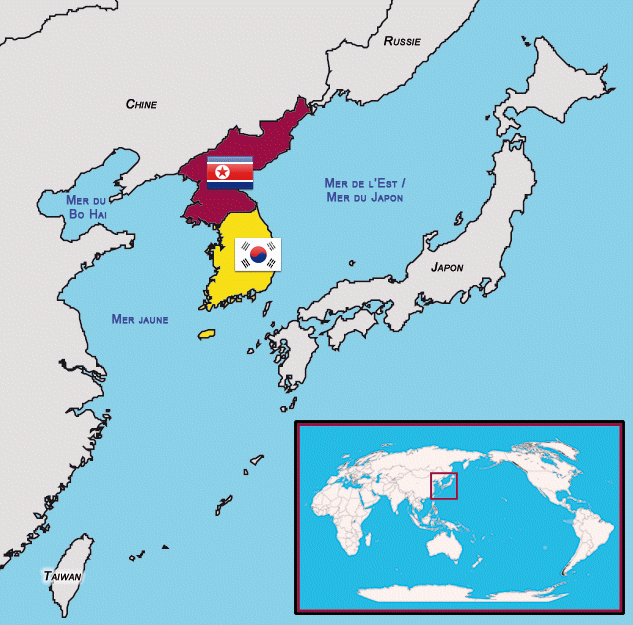 Corée Carte