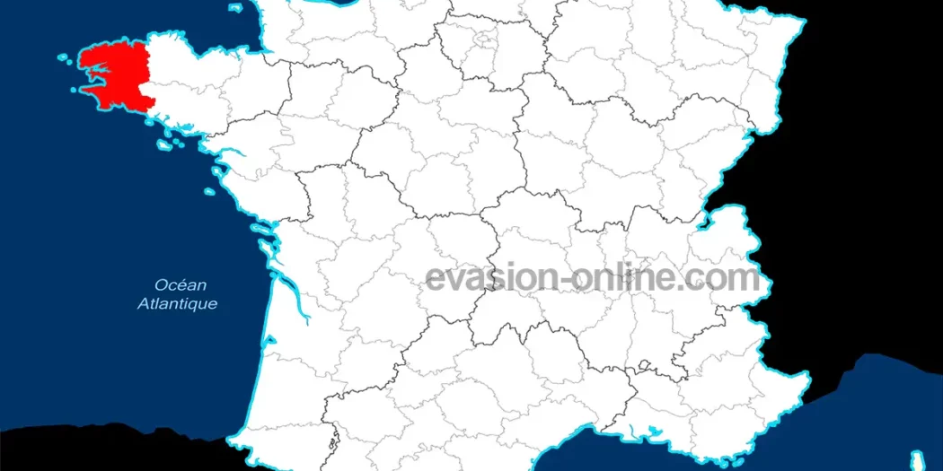 Localisation du département 29 - Finistère - sur la carte de France