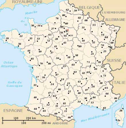 Carte, plan département de la Seine-Saint-Denis 93