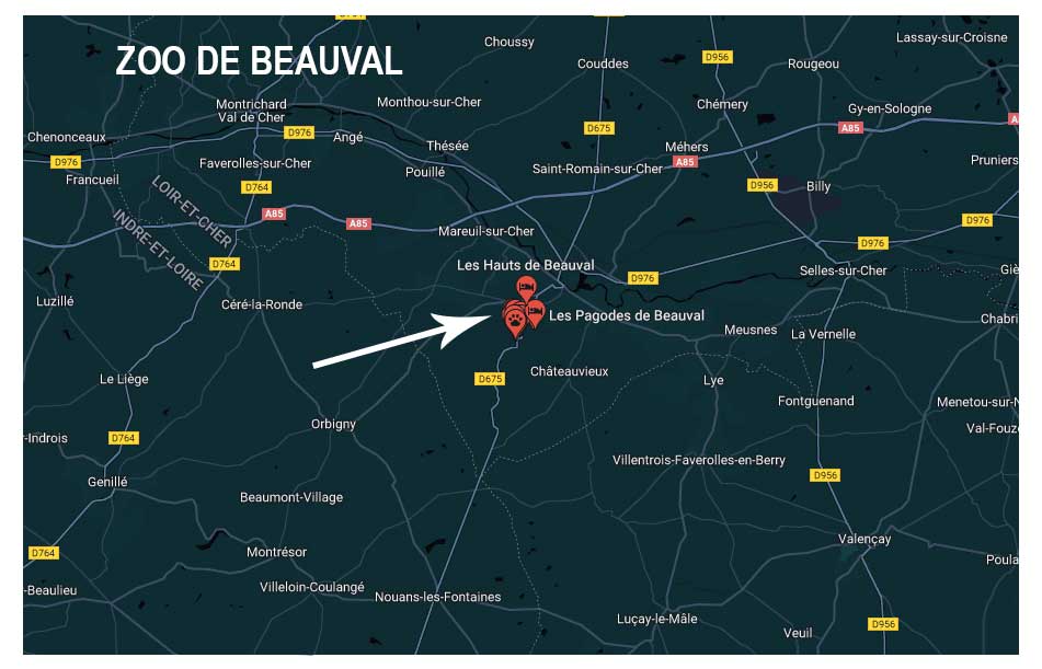Carte du Zoo Parc de Beauval