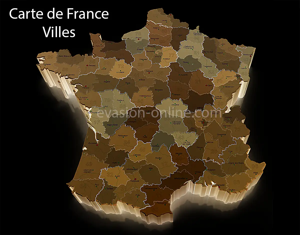 Carte des villes de France