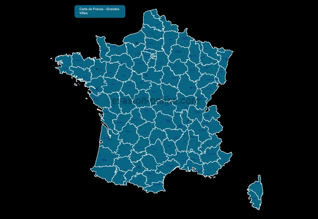 Carte des grande villes françaises