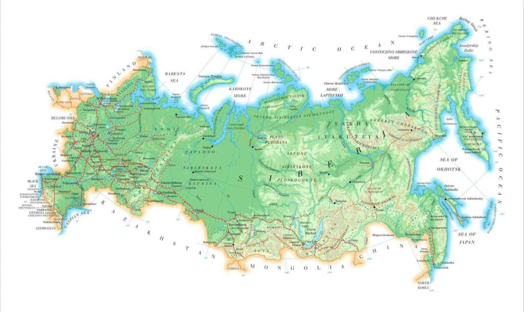 Carte des frontières russes