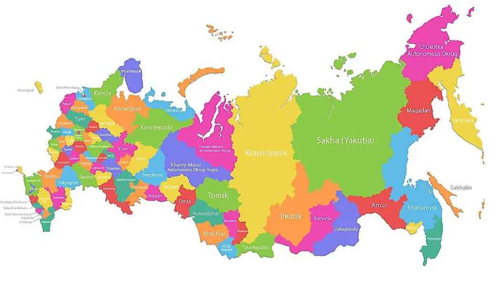 Carte de la Russie en 2022