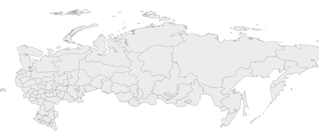 Carte vierge de la Russie et ses régions