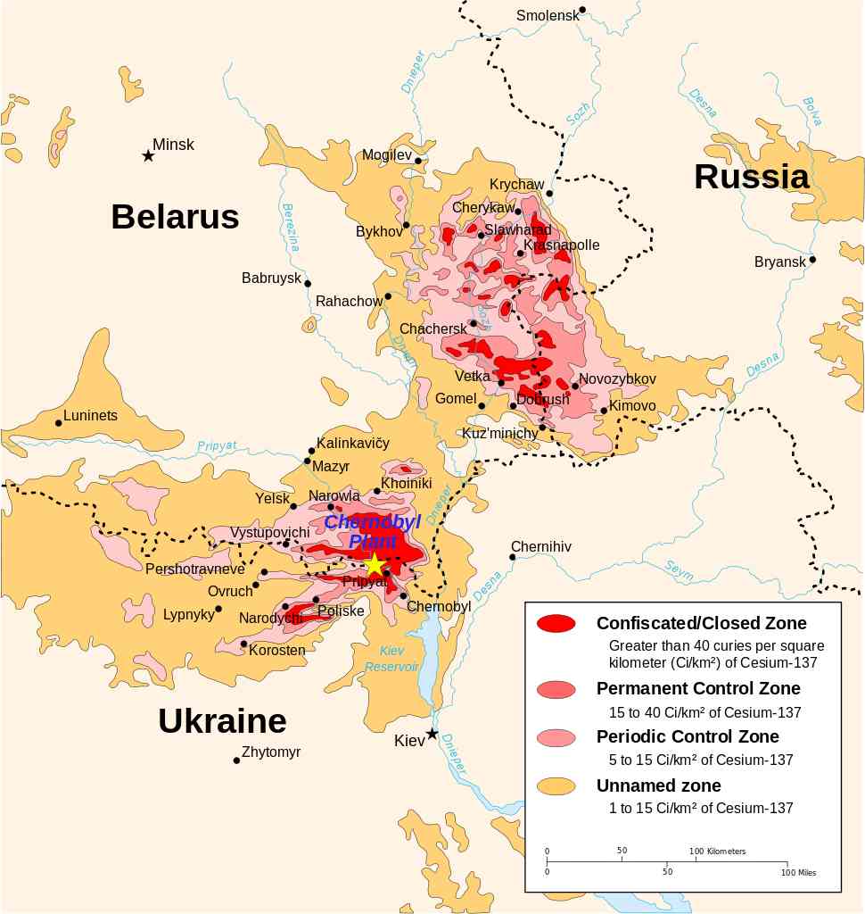 Tchernobyl Ukraine Voyage Carte Plan