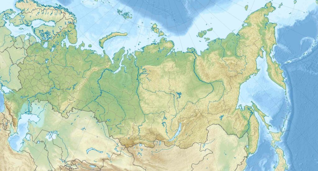 Carte de la topographie russe