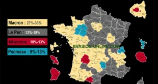 Carte des élections présidentielles française en 2022