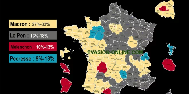 Carte des élections présidentielles française en 2022