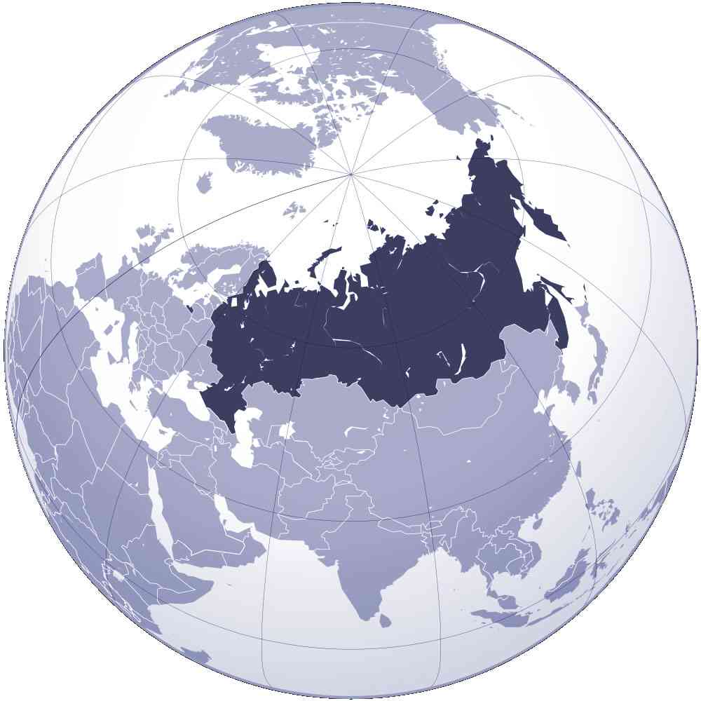 Russie sur la carte du monde