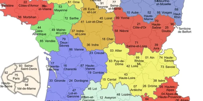 Carte de France des Départements - Carte cliquable interactive