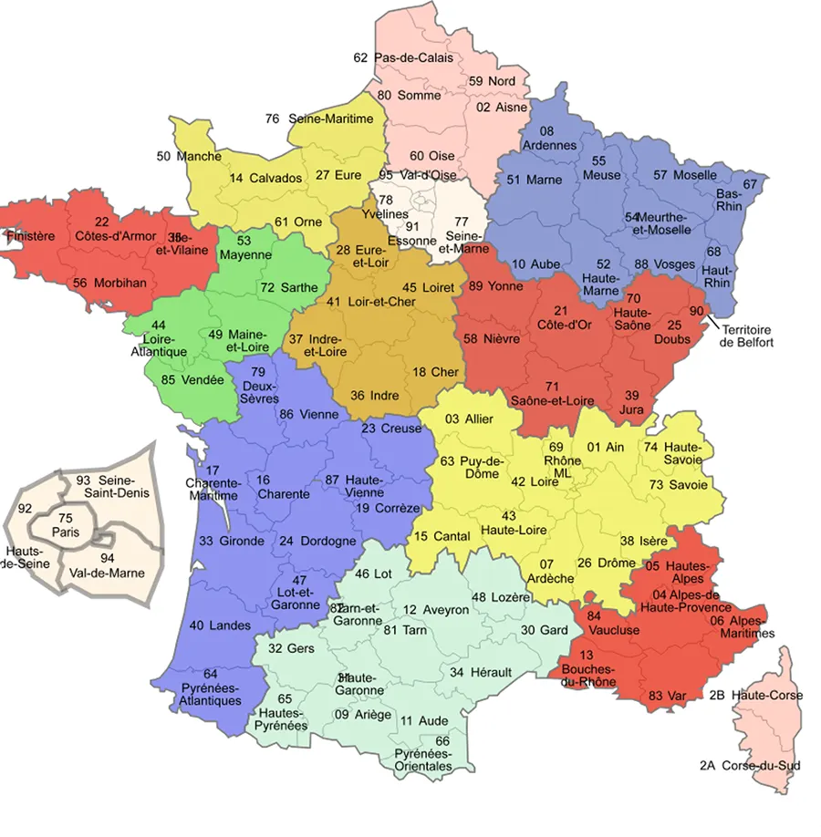 Friday Neuropathy different Carte de France des départements Interactive ≡ Voyage - Carte - Plan