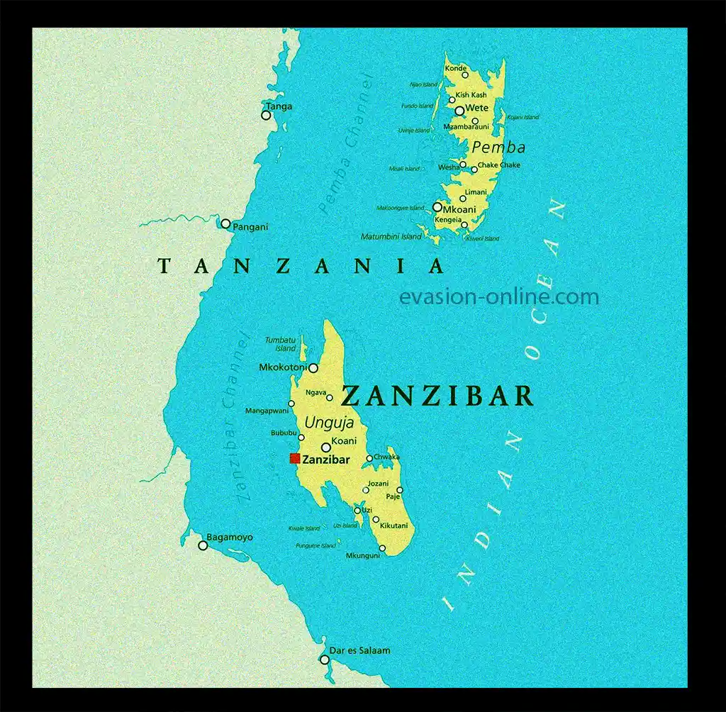 Carte du Zanzibar