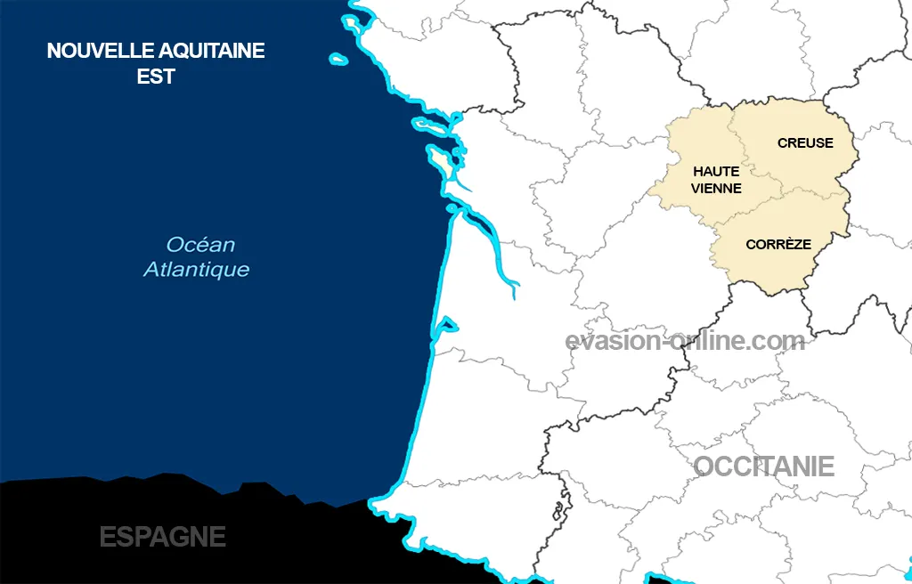 Carte Nouvelle-Aquitaine - Est