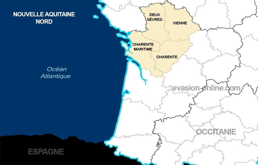 Carte Nouvelle-Aquitaine - Nord