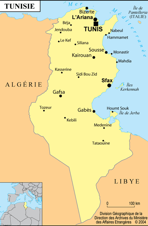 Carte Tunisie