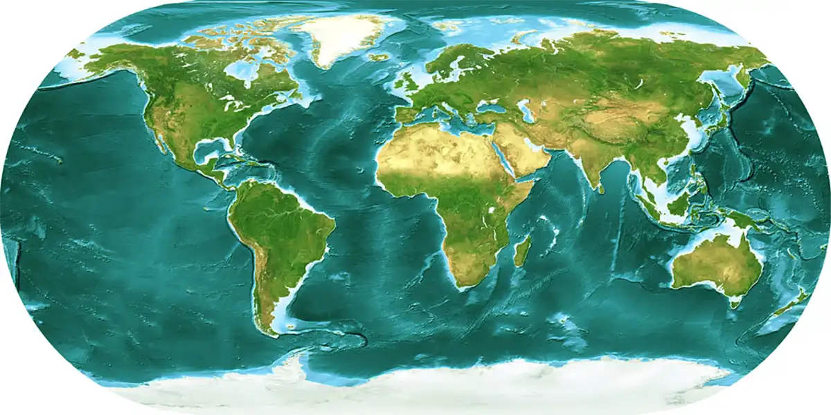 Carte de la géographie du monde