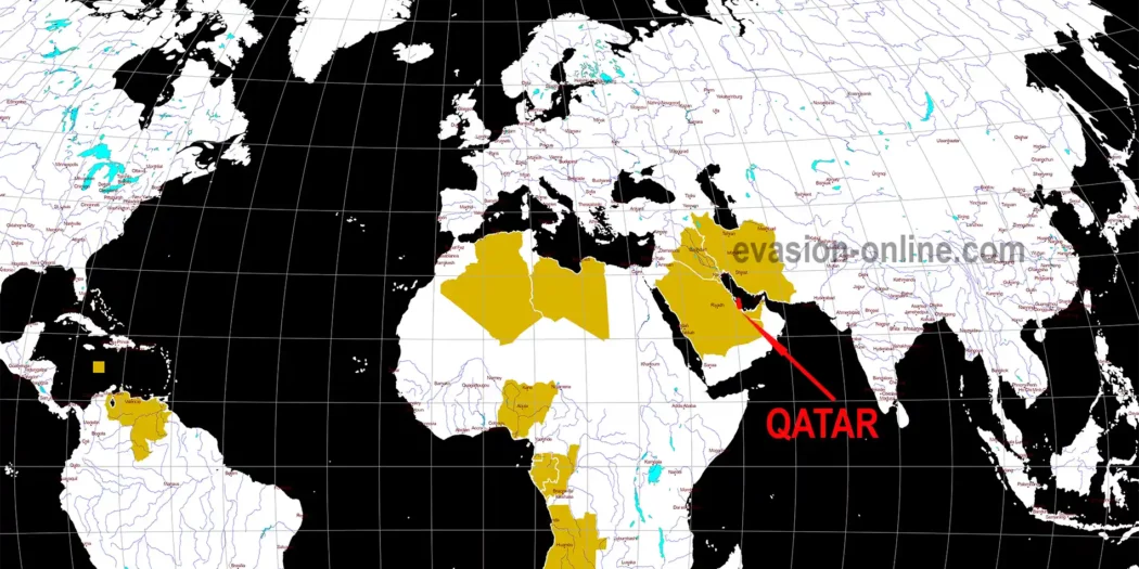 Localisation du Qatar sur la carte du monde