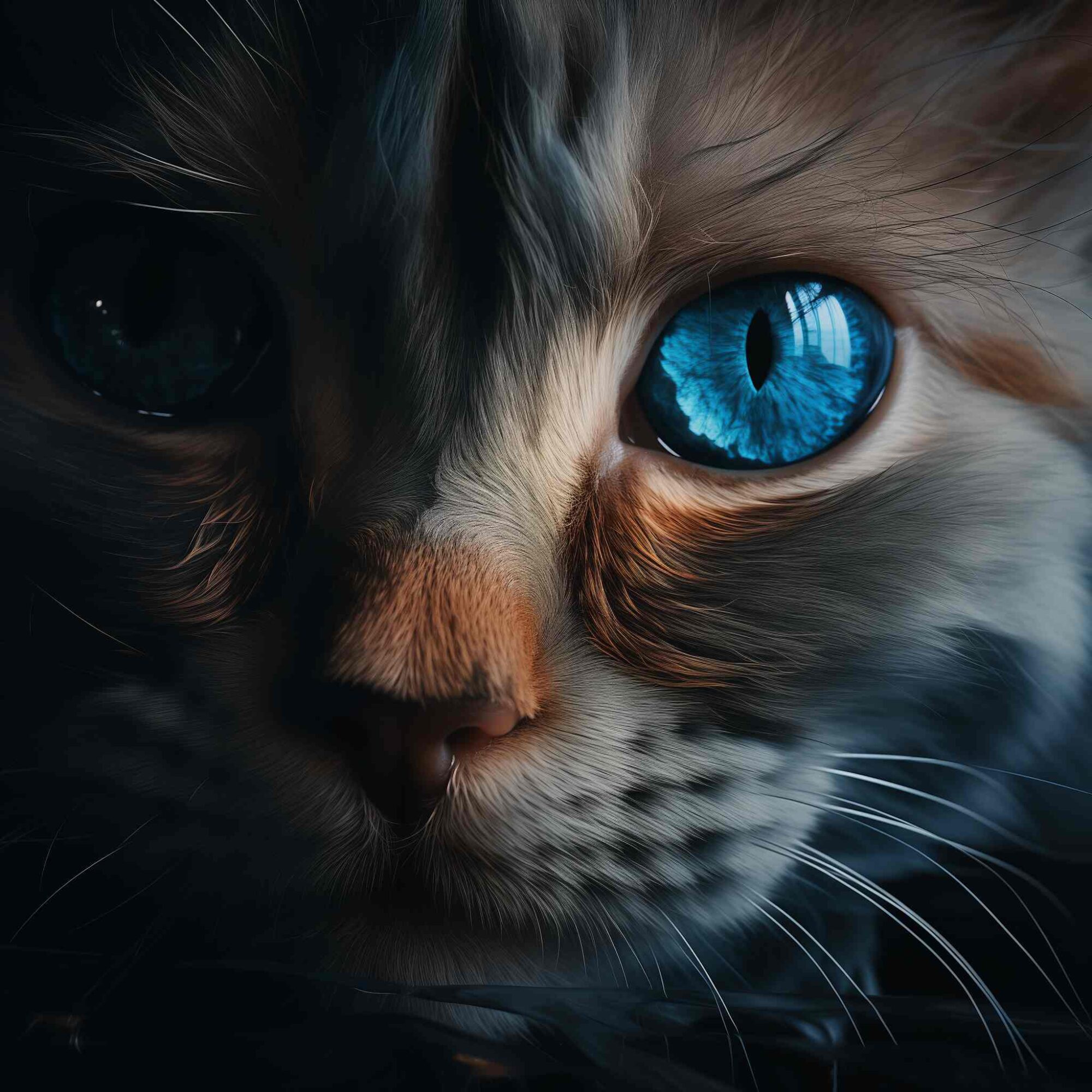 Image chaton aux yeux bleus